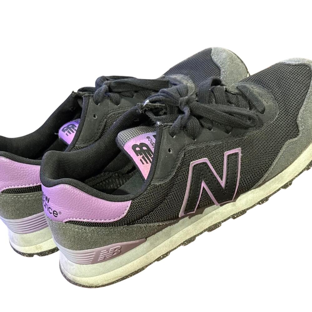 New balance 515 sneakers in black, grey, and purple tongue labels
